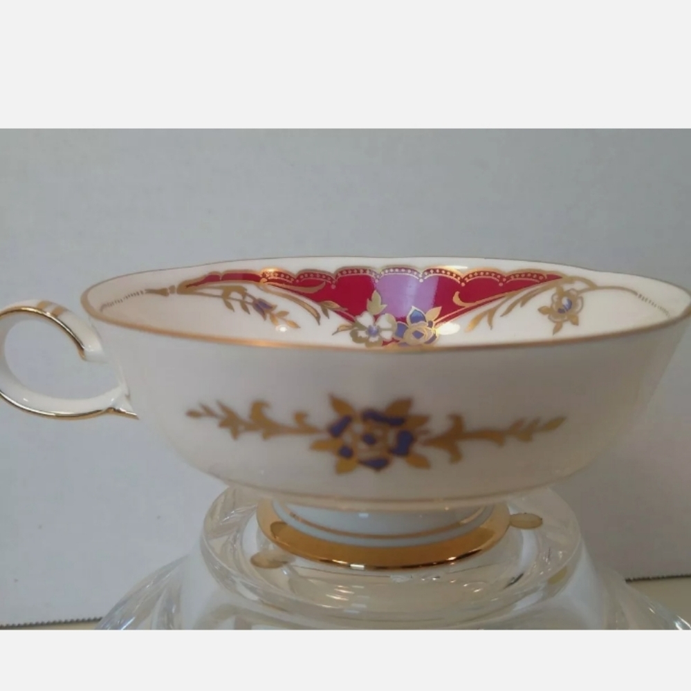 HOYA Bone China Tea Cup with Flowers - Made in Jap